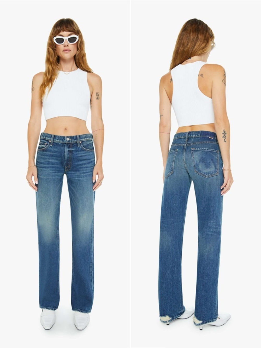 Mother The Reifler Jeans After Midnight Wash High Rise Straight Leg Denim 32 NWT